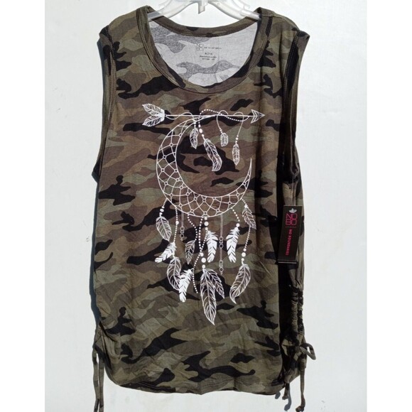 No Boundaries Tops - No Boundaries Juniors Camouflage O-Ring Tank Top M (7-9) Casual